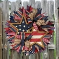 thumbnail image 6 of Herrnalise 4th of July Patriotic Independence Day Wreath,15.8" Memorial Day Pride Garland for Front Door,Summer Red White and Blue Flag Wreath for Indoor Outdoor Wall Holiday Home Decor, 6 of 6
