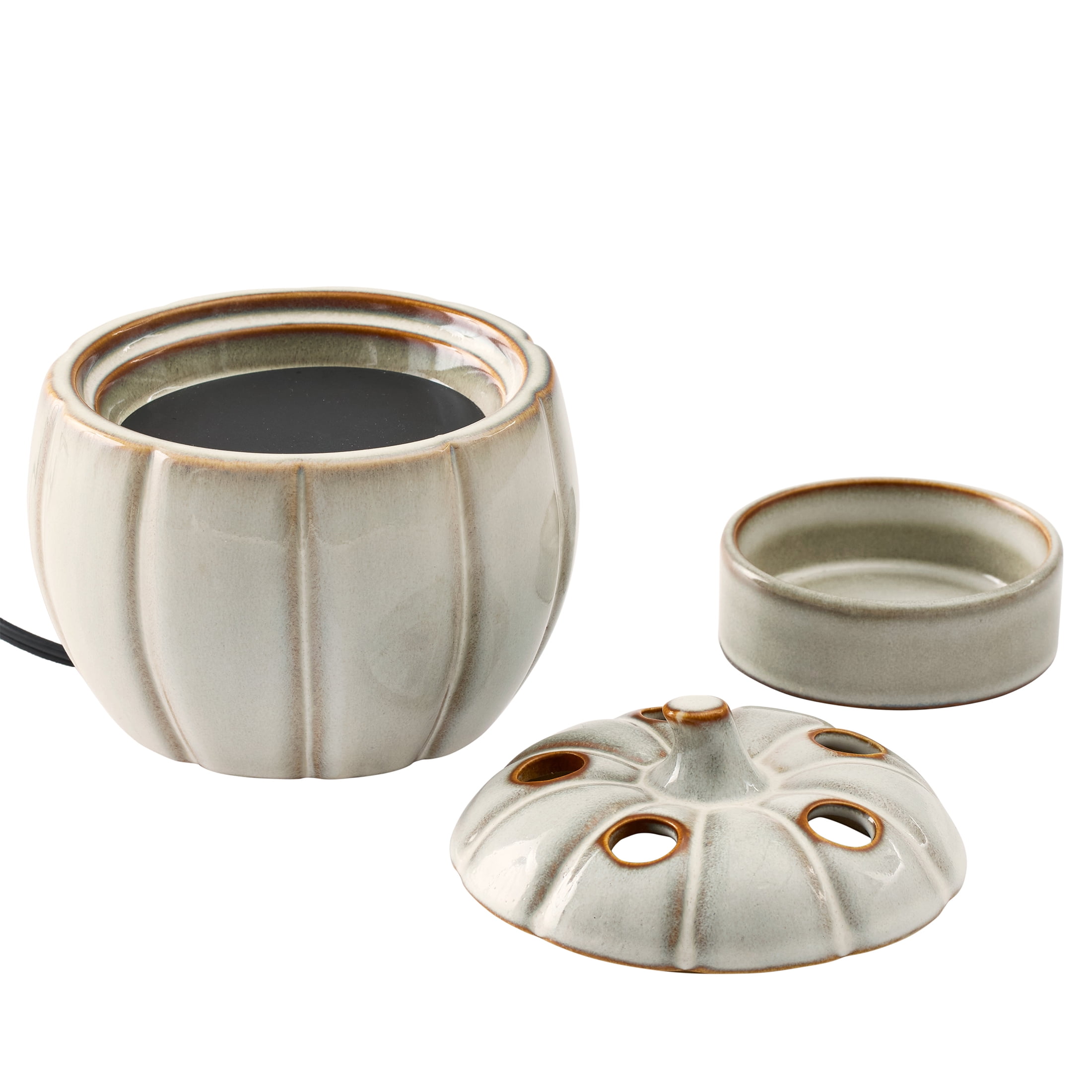 Better Homes & Gardens Reactive Glaze Pumpkin Wax Warmer + Farm Apple Pumpkin Wax Melt Starter Kit