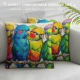 thumbnail image 3 of ONETECH Funny Parrots Throw Pillow Covers Watercolor Tropical Nature Cute Birds Wildlife African Animals Pillowcase   Lumbar Pillowcases for Outdoor Sofa Couch, 3 of 5