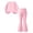 Pink, variant on vzibsiv Girls 2 Piece Outfits Long Sleeve Crew Neck Sweatshirt Flare Pants Tracksuit Casual Fall Winter Clothing Set Pink 7-8Years