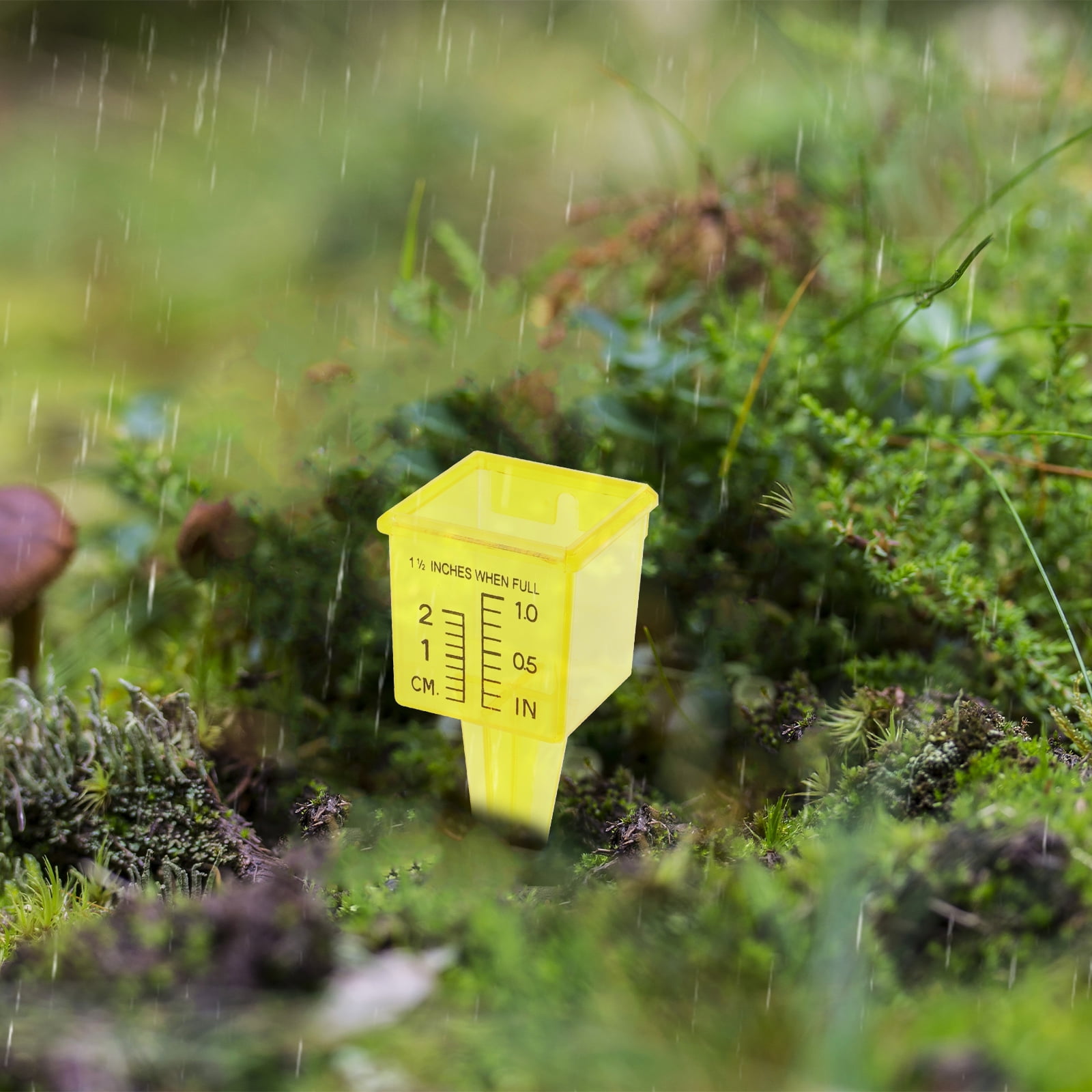 Yardwe 10Pcs Yellow Plastic Rain Gauges for Accurate Outdoor Rainfall Measurement and Lawn Water Monitoring