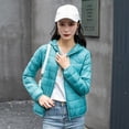 thumbnail image 3 of Chaqueta de plumón ligera para mujer, pelo de pato blanco, chaqueta fina, 3 of 5