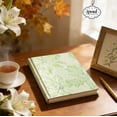 thumbnail image 6 of ipoul Flower Notebook, Hardcover, Lay Flat, A5, 6x8, Wide Ruled Pages, Writing Journal for Women, Pretty Notebook, Lily Gifts, Green, 6 of 8
