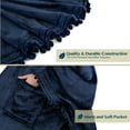 thumbnail image 3 of PAVILIA Angel Wrap Poncho Blanket for Women | Plush Warm Fleece Wearable Blanket Shawl Cape with Pom Pom Fringe and Pockets, Cozy Gifts for Women (Navy Blue), 3 of 7