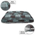 thumbnail image 3 of Abstract Pet Bed, Composition of Bicolour Dots and Stripes with Grunge Squares Graphic, Resistant Pad for Dogs and Cats Cushion with Removable Cover, 24" x 39", Cadet Blue Dark Mauve, by Ambesonne, 3 of 4