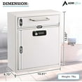 thumbnail image 6 of AdirOffice White Medium Secure Drop Box Wall Mounted Locking Mail Box Drop Box with Key and Combination lock, 6 of 8
