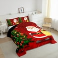 thumbnail image 3 of jejeloiu Santa Claus Bedding Comforter Set,Marry Christmas Tree Twin Comforter Sets,Happy New Year Gifts Bedding Set For Kids,Super Cozy Room Decoration Reversible,2pcs, 3 of 8