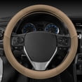 thumbnail image 4 of Motor Trend Odorless Beige Classic Stitch Perforated Simulated Leather Steering Wheel Cover for Car SUV Van & Truck, 4 of 6