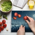 thumbnail image 3 of Boats Cutting Board, Tranquil Marina View at Night with Stars and Full Moon, Decorative Tempered Glass Cutting and Serving Board, in 3 Sizes, by Ambesonne, 3 of 5