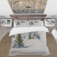 thumbnail image 2 of Designart 'Little House In The Winter Mountains' Juego de Funda Nórdica Tradicional, 2 of 5