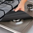 thumbnail image 2 of Cubiertas para quemadores de estufas, protectores para estufas de gas, color negro, doble espesor, reutilizables, antiadherentes, revestimientos de limpieza rápida para cocina/cocina, 2 of 5