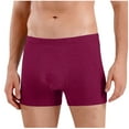 thumbnail image 3 of Jinhomg Mens Comfortable Cotton Underwear Big and Tall Basic Solid Boxer Briefs Lightweight Breathable Elastic Waistband Mid Waist Boxers Todays Wine XXXXXL, 3 of 7
