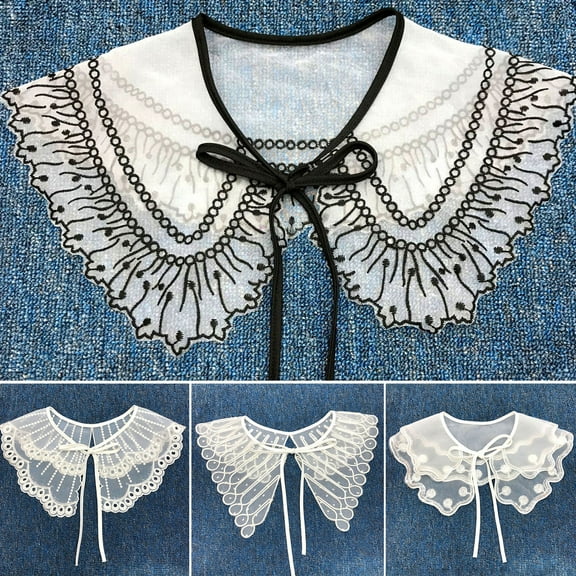 SPRING PARK Casual Lace Decorative False Shirt Collar Sweater DressCloud Shoulder Detachable Collar Choker Blouse Collar