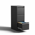thumbnail image 1 of 3 Drawer Metal Vertical File Cabinet with Lock Office Home Steel Vertical File Cabinet for A4 Legal/Letter Size, 1 of 5