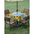 thumbnail image 4 of Outdoor Tablecloths with Umbrella Hole & Zipper, Sunflowers 54x54 Inch Square Tablecloths, Yellow Summer Botanical Elegant Flowers Waterproof Table Cloth, Patio/Pool/Picnic Table Covers, 4 of 8