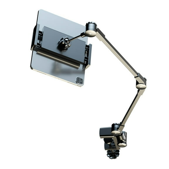 Tablet Stand For Cooking Gaming Desk Mount Clamp Adjustable Phone Holder Laying Down for Filming Vloggings