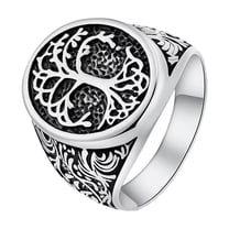 PAMTIER Men's Stainless Steel Retro Celtic Tree of Life Ring Punk Style Silver Size 8