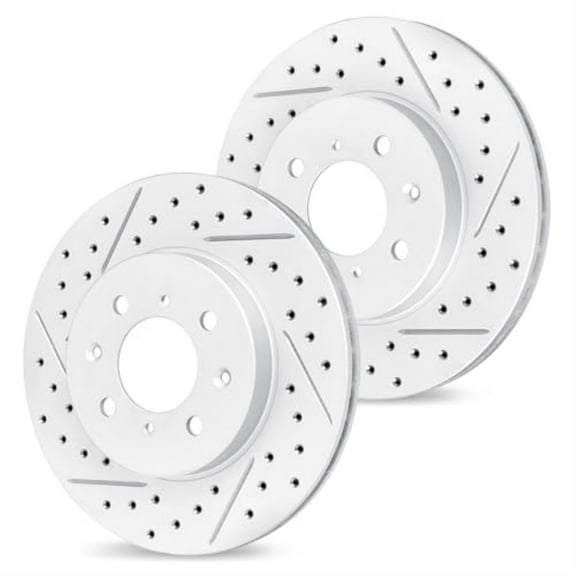 R1 Concepts Drilled and Slotted Carbon Coated Disc Brake Rotor Set WBPN1-67003