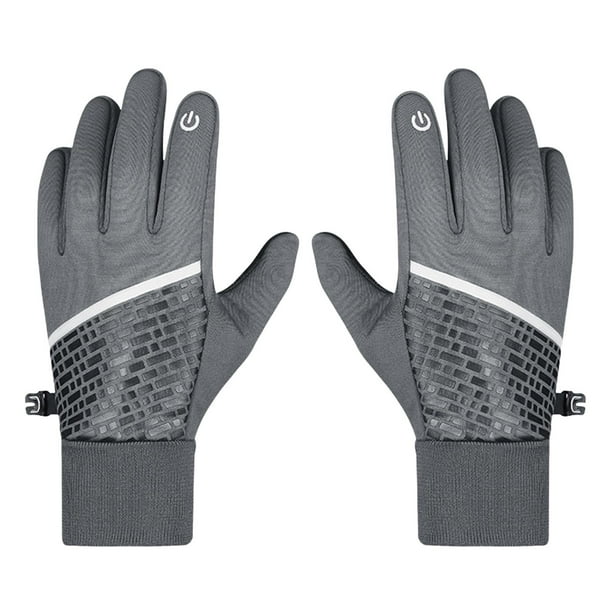 Guantes de invierno para hombre, manoplas, resistentes al agua, térmicos, compatibles con pantallas táctiles, ideales para actividades al aire libre y frío. gris