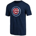 thumbnail image 2 of Men's Navy Chicago Cubs Weathered Official Logo Tri-Blend T-Shirt, 2 of 3