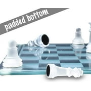Gamie 12-inch Glass Chess Set – Elegant Design, 32 Frosted & Clear Pieces, Felted Bottoms, Durable & Stable Board Game