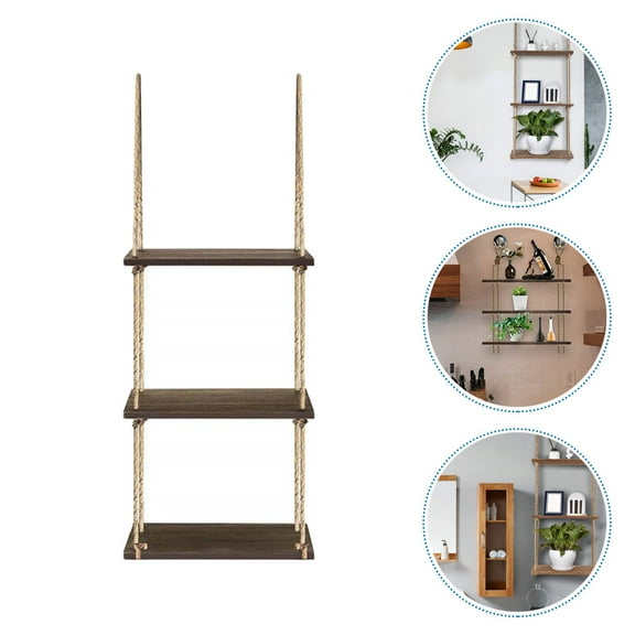 FRCOLOR Multi DIY Hanging Shelves 3 Tier Plastic Wall Shelf for Storage Use in Home Kitchen Bedroom