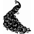 thumbnail image 1 of Pegatinas de pared de pavo real, silueta de pavo real negro, calcomanía de pared, pegatinas de animales negros, calcomanía de vinilo para arte de pared DIY, 1 of 9
