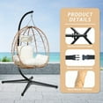 thumbnail image 4 of FKSLIFE Hanging Egg Chair With Stand Swing Chair Cushion For Indoor Outdoor Patio Garden, 4 of 6