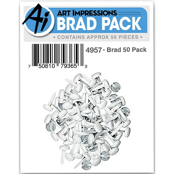 Art Impressions Brads 50/pkg-Blanc & Argent 3/32 Pouces