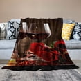 thumbnail image 2 of Creowell Roses Candles Wine Throw Blanket for Couch Sofa Bed Office Travel Camping School All Seasons Soft Plush Blankets 50x60in, 2 of 6