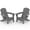 with cup holder, gray 2-pack, variant on Folding HDPE Adirondack Chairs Set of 2 with Side Table, 3-Piece All Weather Patio Furniture Set with Cup Holders, Wood Grain Textured Lawn Chairs for Outside Fire Pit, Deck, Garden