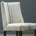 thumbnail image 3 of GDF Studio Rydel Contemporary Fabric Upholstered Dining Chairs, Set of 2, Blue Striped, Linen, and Brown, 3 of 8