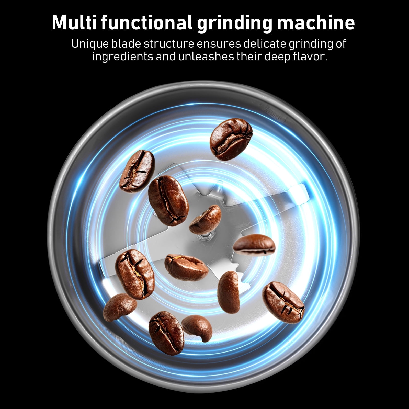 Coffee Grinder Electric: Small Grinding Machine - 500ml Portable Spice Grinder - Kitchen Fine Powder Mixer for Coffee Nuts & Dry Food