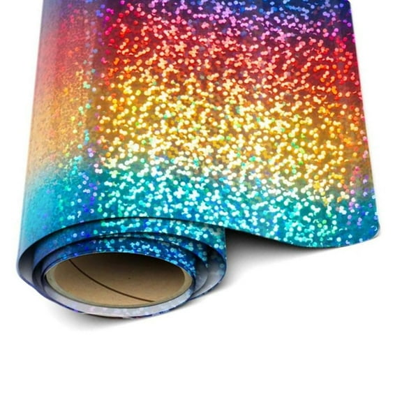 Siser Holograhic Vinyl -Rainbow HTV - 20"x 1 yard (36" total) Iron On Vinyl Heat Transfer Vinyl