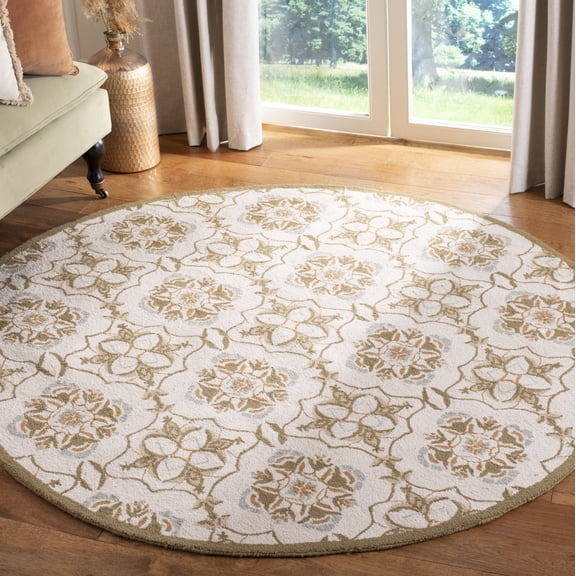 Safavieh Chelsea Jamison Bordered Area Rug, Ivory/Green, 8' x 8' Round