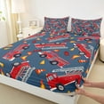 thumbnail image 3 of Manfei Fire Engine Bed Sheets Twin, Cartoon Truck Twin Sheet Sets, Firefighter Bedding Sets Twin Size, Lightweight Bedroom Decoration, 3 Pieces, 3 of 7