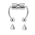 thumbnail image 2 of CHUANK Faux Anneau de Nez Anneau de Nez Mode Réutilisable en Acier Inoxydable Septum Magnétique Bijoux 5 Pcs, 2 of 8
