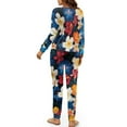 thumbnail image 3 of Yuyamidu Hibiscus Women's Pajamas Pants Bottoms Set Thermal Sleepwear Women Long Pj 2 Packs Tropical Flowers Long Sleeve Nightwear Daily Wear Clothes Size XL, 3 of 7