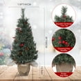 thumbnail image 3 of Artificial Christmas Tree 90 cm with 78 Lighting, Battery Operated 8 Modes LED Jute Base PE Pine Needle Table Christmas Tree Metal for Home, Office, 3 of 6