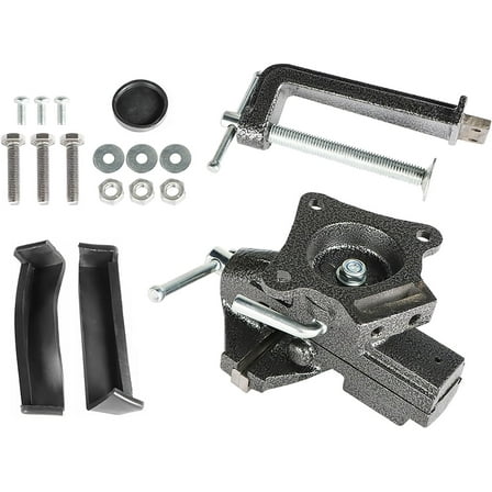 OTTULUR Bench Vise 3.3 Inch Universal Bench Clamp Heavy Duty Cast Steel Table Vise with Swivel Base for Woodworking Drilling Metalworking