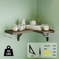 thumbnail image 4 of Fairy 5pcs Corner Floating Shelves for Wall, Rustic Wood Wall Shelves, 16.1x11.4 inches, Walnut, 4 of 6