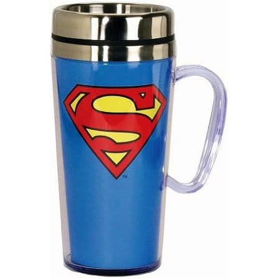 Spoontiques Insulated Travel Mug, 15 oz, Superman