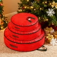 thumbnail image 5 of Christmas Wreath Storage Bag, 2 PACK Durable, Tarp Material, Zipper, Sturdy Carry Handle, Dust, Pest Protection - Ideal Home, Garage Organization for Holiday Wreath Decoration, 8.27 x 35.43 Inch, 5 of 6