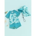 thumbnail image 3 of Lairauiy Baby Toddler Boys Swimsuit Infant Girl Swimsuits 6 12 18 24M 2T 3T 4T 5T Bathing Suit Swimwear 3Pcs Set Rash Guard Hat, 3 of 9