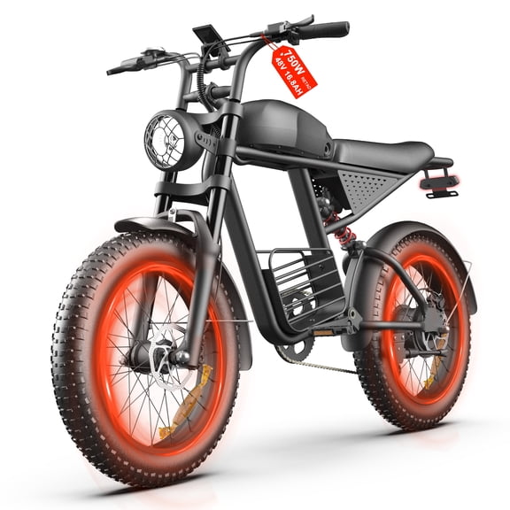 Electric Bike for Adults, 750W Motor, 48V 15.6Ah Battery, 28 MPH PAS, 50 Miles Range, Full Suspension Fat Tire Off-road Bike, UL2849