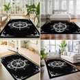 thumbnail image 4 of Area Rugs 2.7'x5', Nautical Anchor Carpet Runner Indoor Outdoor Rugs Home Decor Aesthetic, Coastal Ocean Sea Chic Textured Black Non Slip Mats Washable Accent Rug for Living Room Bedroom, 4 of 8