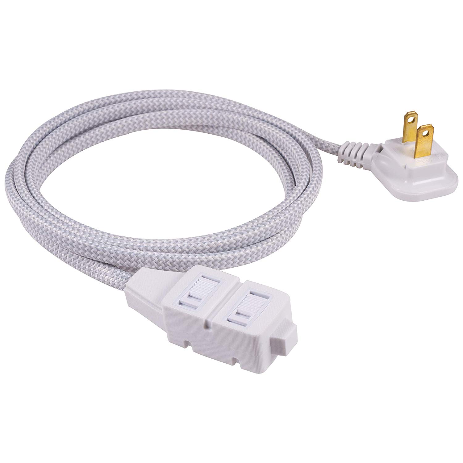 GE Pro 6ft. 3Outlet Polarized Extension Cord, White/Gray 42383