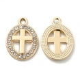 thumbnail image 3 of Alloy Pendants with Crystal Rhinestone Oval with Charms Golden 20x15.5x2mm Hole: 2mm, 3 of 3