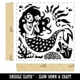thumbnail image 2 of Mermaid Swimming in Reef Self-Inking Rubber Stamp Ink Stamper - Yellow Ink - Small 1 Inch, 2 of 7