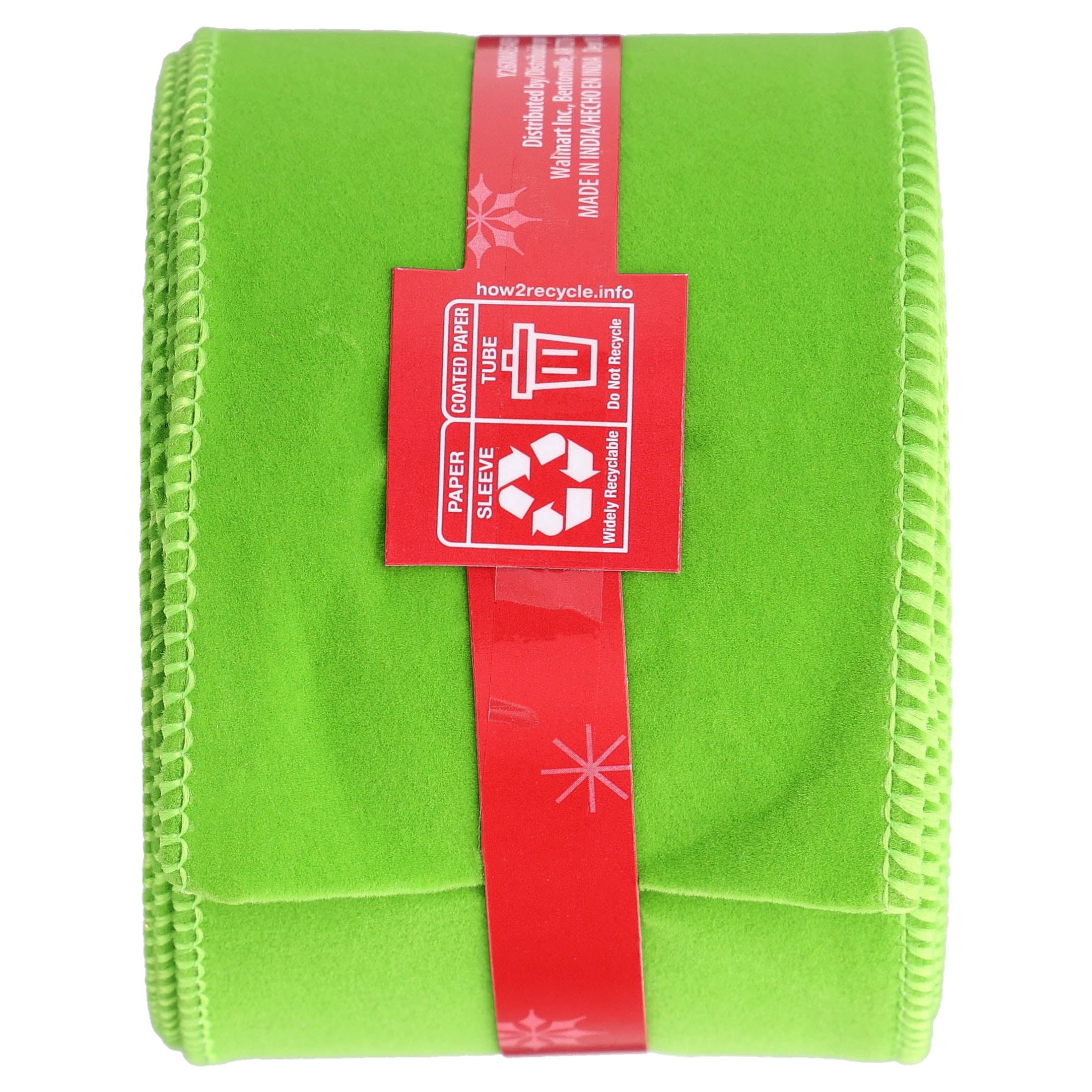 Green Velvet-Feel Christmas Ribbon, 2.5" x 25', by Holiday Time